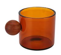 Coffee Mugs, Glass Coffee Cups 120ml Glass Coffee Cup, Clear Heatproof Glass Coffee Mug, Thick Walled Coffee Cup Glass Cups with Wooden Ball Handle for Coffee Milk Water Beverage