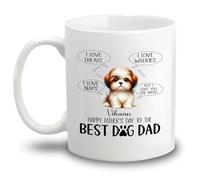 Coffee Mugs Happy Fathers Day to The Best Dog Dad Drinking Cups,Personalised,Cool,Porcelain Mug for Home Tea Men 330Ml