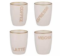 Coffee Mugs Latte Espresso Mocha Glasses Hot Cups Stoneware 280ml 4x