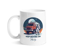 Coffee Mugs Multicoloured Coffee Cups Keep Moving On Truck Trucker Personalised Porcelain Mug for Tea Women Colleague 330Ml