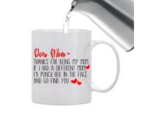 Coffee Mugs - Small Coffee Cup 350ml, Funny Tea Mug, Best Dear Mom Ever Mugg | Novelty Ceramic Cup for Mom Women Mug from Son Daughter Gift to A Child Mumy for Birthday Mother's Day