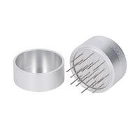 Coffee Needle Distributor with Base Premium Stainless Steel Hand Coffee Stirrer for Even Espresso Tamping for Home Baristas Silver 6.3-7.9oz (51mm)