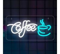 Coffee Neon Sign LED Neon Light USB Dimmable Lights Powered for Bedroom Bar Home Wall Living Room Bedroom Party Kids Room Backyard Cafe Christmas Decor 16.33 * 8.26 Inch