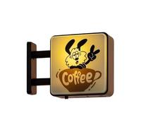 Coffee Neon Sign, Retro Cafe Sign, Magnetic Miniature Scene Fridge Magnet, For Restaurant Bar Kitchen Coffeehouse Entrance (B)