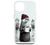 Coffee Otter With Beanie - Chill Nature Illustration Case for iPhone 13