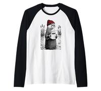 Coffee Otter with Beanie - Chill Nature Illustration Raglan Baseball Tee