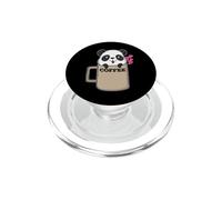 Coffee Panda Bear PopSockets PopGrip for MagSafe