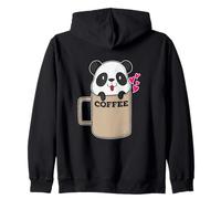Coffee Panda Bear Zip Hoodie
