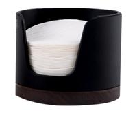 Coffee Paper Storage - Round Filter Box, Coffees Accessory Organizer | Rustic Wooden Vintage Farmhouse Kitchen Holder, Portable Java Filters Storages Container, Lid Containers for Machine