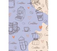 Coffee Pattern Softcover Journal: "Perfect for jotting notes, ideas, and daily inspiration over a cup of coffee."