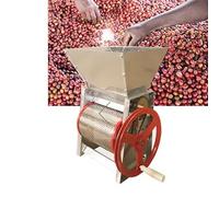 Coffee Peeling Machine, Manual Sheller Huller with Labor-saving Handwheel, Adjustable Roller Gap, 30-100KG/H Output, Low Breakage Rate, Complete Rate for Cocoa