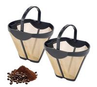 Coffee Permanent Filter for Ninja CFP Dual Brew, Reusable Gold Tone Coffee Filter Basket Compatible with Ninja Coffee Makers CFP300 CFP301 CFP305 CFP307 (2 Packs)