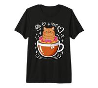 Coffee Persian Cat Donut Premium T-Shirt