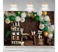 Coffee Photography Backdrop Rustic Wooden Coffee Shop Background Balloons Ice Cream Cake Photographic Banner Birthday Photo 350x230cm