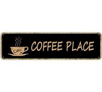 Coffee Place Sign Novelty Coffee Place Decor Coffee Place Street Sign Road Sign Wall Art Decor For Home Farmhouse Bar Cafe Man Cave 40X10 CM