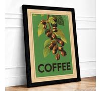 Coffee Plant in Bloom Botanical Framed Wall Art Print A3 (42×29.7cm) Black, Wall Decor for Living Room, Bedroom, Office & Home, Ready to Hang, Art Gift
