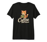 Coffee Please, Tired Orange Cat Premium T-Shirt
