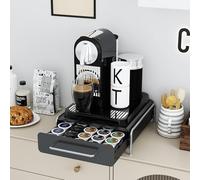 Coffee Pod Drawer Carbon Steel Coffee Capsule Organizer Countertop Coffee Pod Holder K Cup Holder Drawer Kitchen Counter Organizer for Kitchen Coffee Shop 12.01 * 12.40 * 3.94