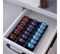 Coffee Pod Drawer Organizer for Nespress Vertuo Capsule,Nespresso pod holder,Magnetic Connect Black-3Pack