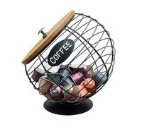 Coffee Pod Holder - 16.5cm Iron Station, Black Kitchen Organizer, Large Capacity Beverage Storage, Durable Lid | Decorative Countertop Stand Ornament For Living Room, Party Bar Setup, Snack Ba