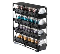 coffee Pod Holder 4 Tier Coffee Pod Holder For Countertop With 32 pods,Black 1pcs