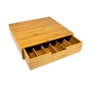 Coffee Pod holder Coffee Capsule Storage drawer storage Unit Coffee pod stand kitchen Tea Coffee storage organiser Standard Pod Size Compatible Bamboo Wood Wooden Counter Top Pod (6 Compartment)