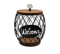 Coffee Pod Holder Coffee Capsule With Wooden Lid Coffee Pod Container Organizer For Home Countertop Hotel Family (Black, 15x19cm)