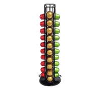 Coffee Pod Holder Compatible with Nespresso Original Capsule- Holds 40 Pods, 360° Rotating Coffee Carousel Storage, Space-Saving Countertop Organizer, Stylish Gift for Coffee Lovers (Black)
