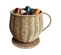 Coffee Pod Holder | Cup Shape Storage Station | Large Capacity Woven Coffee