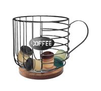 Coffee pod holder, modern coffee pod organiser stand, decorative coffee rack, space-saving pod storage basket, durable worktop, stylish coffee station organiser for the kitchen