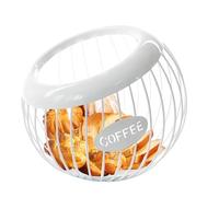 Coffee Pod Holder - Spacious Metal Storage Basket, Sturdy Organizer For Capsules, 20x18.5cm Easy Access Counter Display Solution | Breakroom Pantry Bar Espresso Setup Household Arrangement
