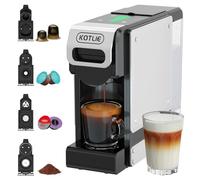 Coffee Pod Machine, 4 in 1 Multi-Capsule Coffee Machine Compatible with Nespresso Original, Dolce Gusto, Lavazza A Modo Mio and Ground Coffee, 7 Cup Sizes,Capsule Storage, 1L, Classic Pro