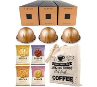 Nespresso Vertuo Coffee Capsules - Melozio - 3 Boxes (30 Pods) Bundled with Border Biscuits Selection & Giftable Tote Bag