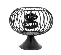 Coffee Pod Storage Organizer K Cup Holder for Counter Iron Storage Basket for Keuring pods Coffee Bar Decor Coffee Bar Accessories for Coffee Capsule Creamer (Black-L, Large)