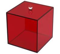 Coffee pods Capsules Storage Container Box Coffee Pod Holder with Lid, Acrylic Coffee Capsule Filter Holder, Coffee Bar Accessories Compatible with Nespresso K Cup Capsule(Red,15cm)