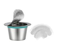 Coffee Pods Leakproof Seal Film Pods Stainless Steel Texture for Espresso Machines Home Commercial Use Reusable