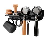Coffee Porta Filter Rack - Espresso Sautor Storage, Punch Free Coffee Tamper Holder | Wall Mounted Barista Accessory Organizer, Coffee Powder Dispenser Wall Shelf for Espresso Station Counters