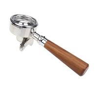Coffee Portafilter, 58mm Double Spout Bottomless Portafilter for E61, Solid Wood Handle Durable Ears Nozzle Portafilter for Barista Series and Coffee Espresso Machine (Red Rosewood)