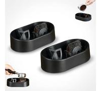 Coffee Portafilter Cleaning Kit, Electric Automatic Knock Box Cleaner, Professional Espresso Machine Brush Station & Holder for 51/53/58mm Barista Grounds Tray (2PCS)