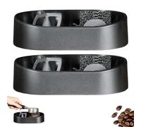 Coffee Portafilter Cleaning Kit, Electric Cleaning Station, Automatic Knock Box Cleaner, Professional Espresso Deep-Clean Kit with Stable Holder Anti-Spill Grounds Tray, Fits 51/53/58mm (2Pcs)