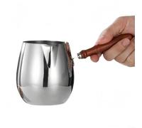 Coffee Pot Stainless Steel Chocolate Melting Sauce Heating Pot, Heat-Resistant Wooden Handle, for Butter Chocolate Cheese Caramel Soap Candle Making Wax Melting(600ML)