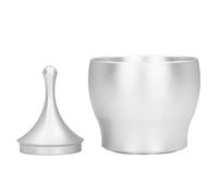Coffee Powder Container Aluminum Dosing Cup Anti Flying Dust Powder Cup for Kitchen Large Diameter Detachable Design for EK43 Grinder and Various Handles Durable Matte Finish (Silver)