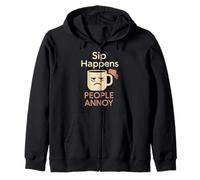 Coffee Powered Introvert Caffeine Armor Antisocial Humor Zip Hoodie