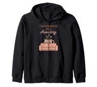 Coffee Powered Introvert Caffeine Armor Antisocial Humor Zip Hoodie
