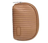 Coffee PU Leather Travel Makeup Pouch, Large Capacity for Parties and | Holds lipsticks and eye shadows, portable design, quick-access large opening, creamy textured finish