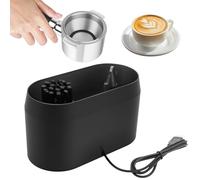 Coffee Puck Cleaner, Plastic Electric Automatic Knock Box Cleaner with Holder Cleaning Brush Grounds Tray for Household Kitchen Workplace
