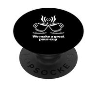 Coffee Pun Cute Minimal Fun Couples Morning Graphic Design PopSockets Adhesive PopGrip
