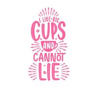 Coffee Quotes i Like Big Cups and i Cannot Lie Wall Stickers Paster Paper 54.4x96.6cm Can Modify and add Information Pink
