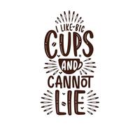 Coffee Quotes i Like Big Cups and i Cannot Lie Wall Stickers Paster Paper 54.4x96.6cm Removable Without Leaving Glue Coffee