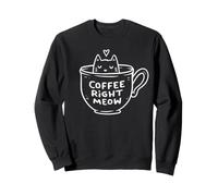 Coffee Right Meow Cute Minimalist Kitty in Cafe Cup EduEly Sweatshirt